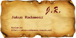 Jakus Radamesz névjegykártya